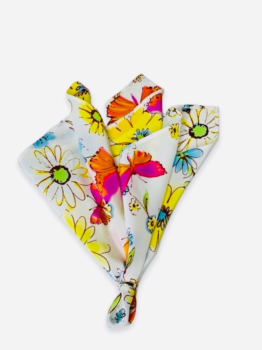 NWT SILKLETTE Spring Floral 100% Fine Silk Kerchief Scarf